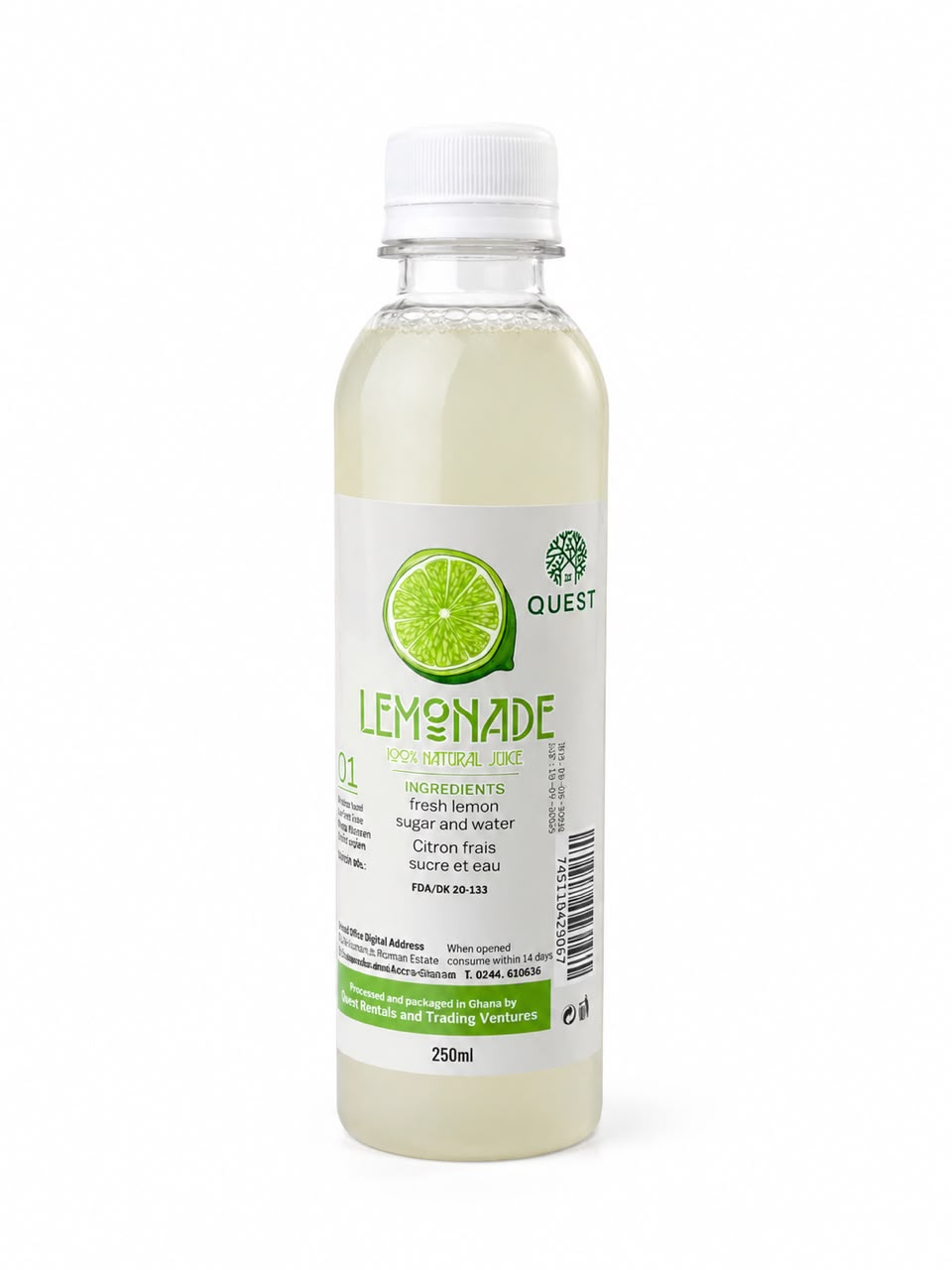 Quest 100% Natural Lemonade (250ml)